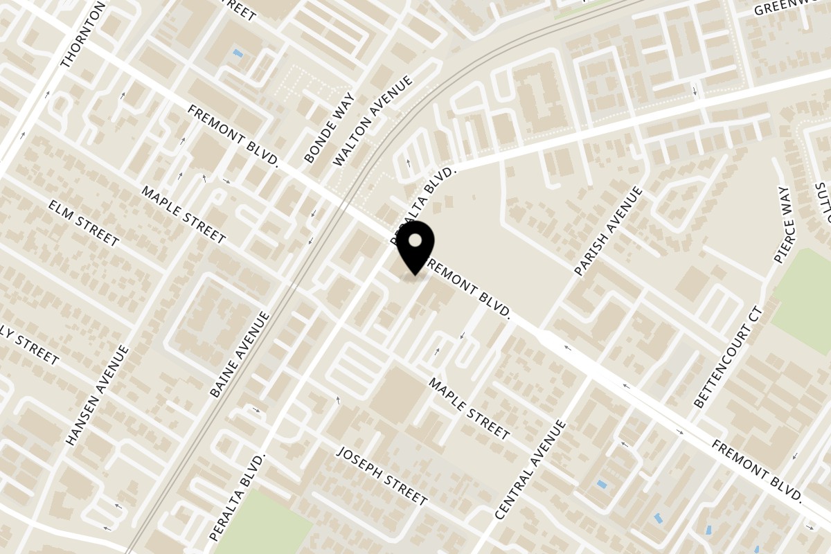 Map showing the location of DeAfghanan Cuisine on 37395 Fremont Blvd in Fremont